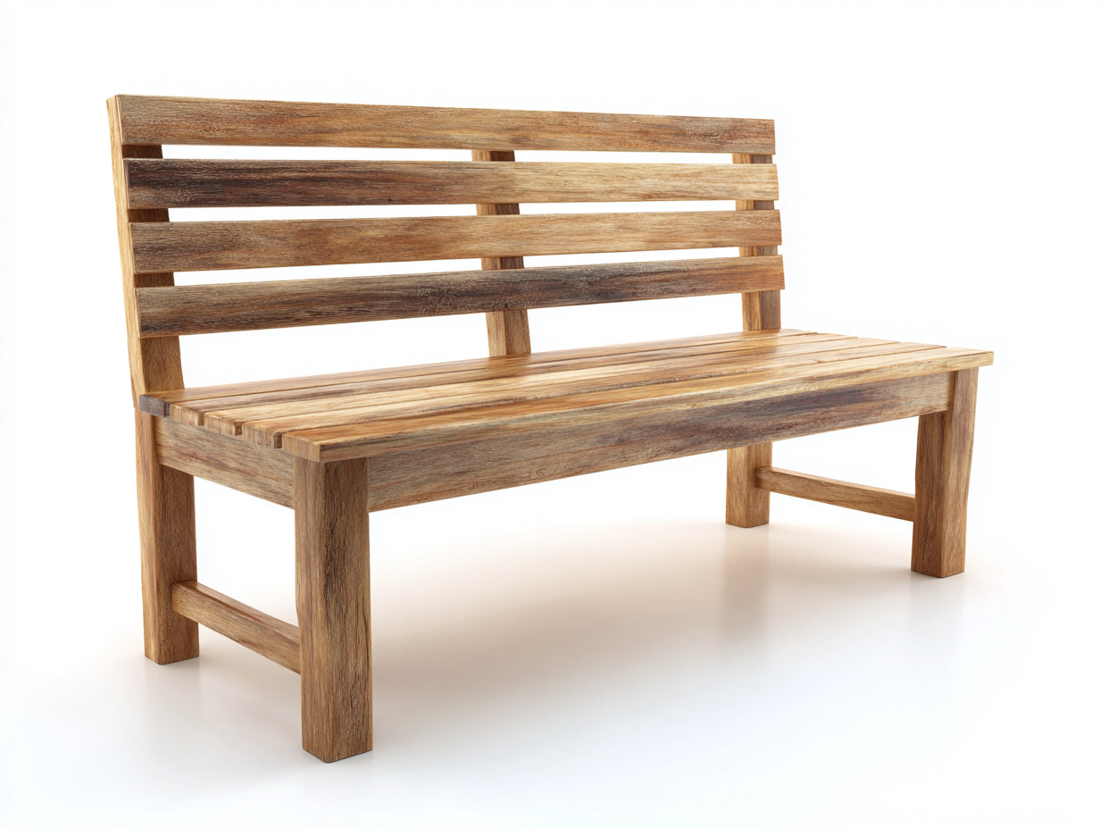 Banc de jardin - bois - 168x48x86 cm - bois naturel-brun - rustique