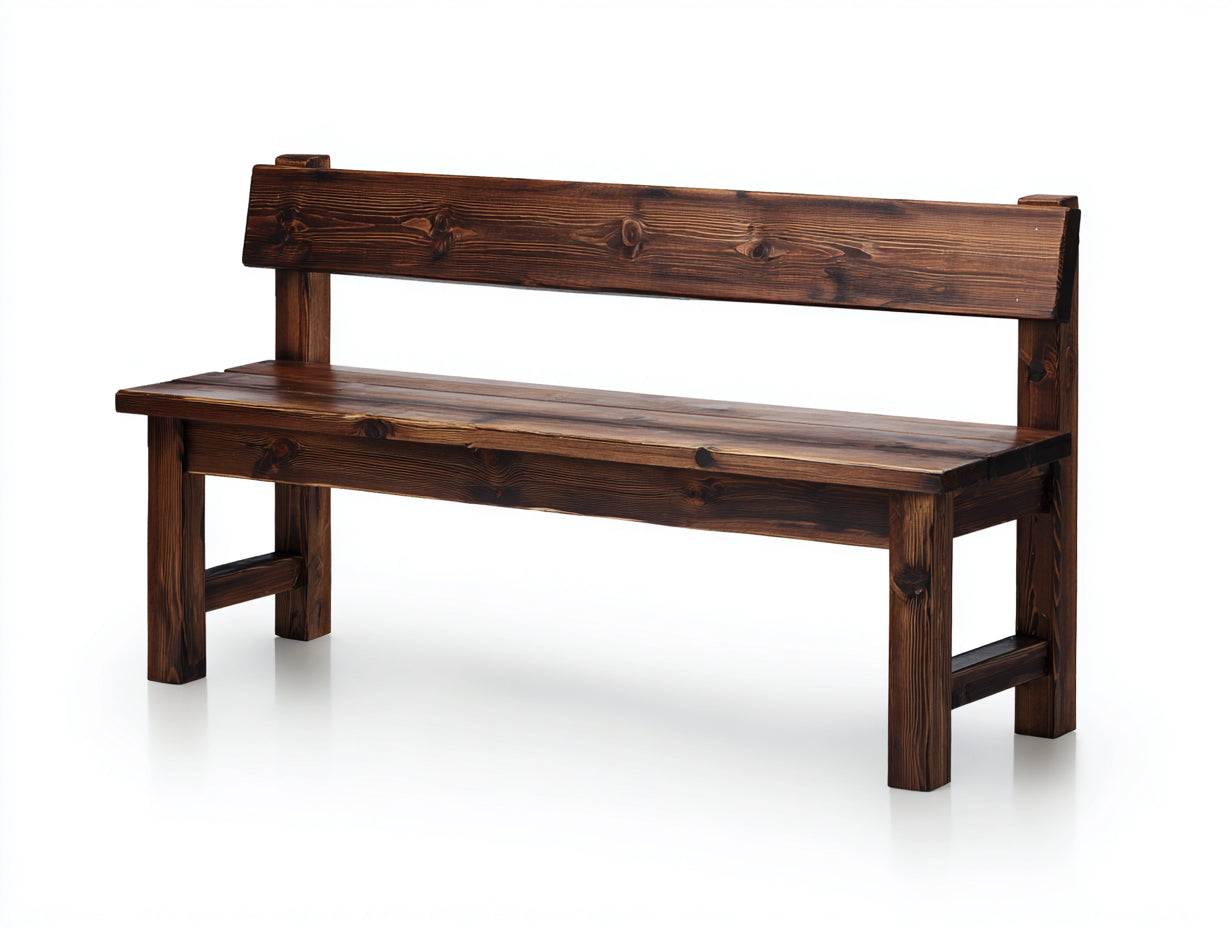 Banc de jardin - bois - 167x48x84 cm - bois brun foncé - rustique