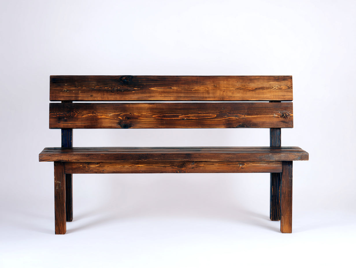 Banc de jardin - bois - 166x48x85 cm - bois brun - rustique