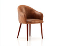Chaise de salle à manger - cuir synthétique-bois - 59x56x80 cm - marron cognac-bois foncé - vintage