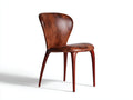 Chaise de salle à manger - cuir synthétique-bois - 54x50x81 cm - marron acajou-bois foncé - vintage