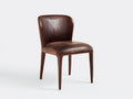 Chaise de salle à manger - cuir synthétique - 51x49x82 cm - marron foncé - contemporain