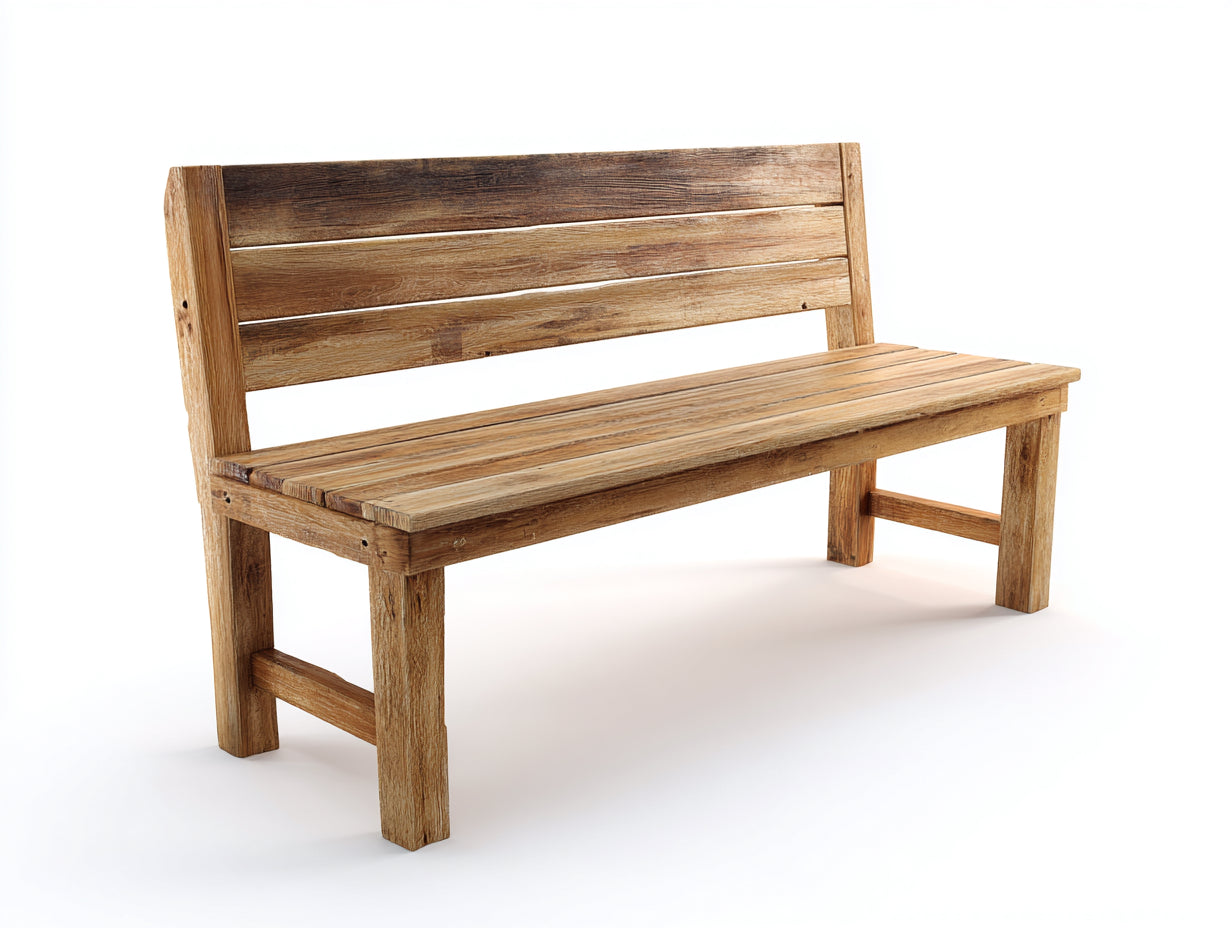 Banc de jardin - bois - 166x49x87 cm - bois naturel-brun - rustique