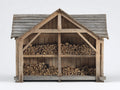 Abri à bûches - bois - 330x110x210 cm - brun-gris - style rustique fonctionnel