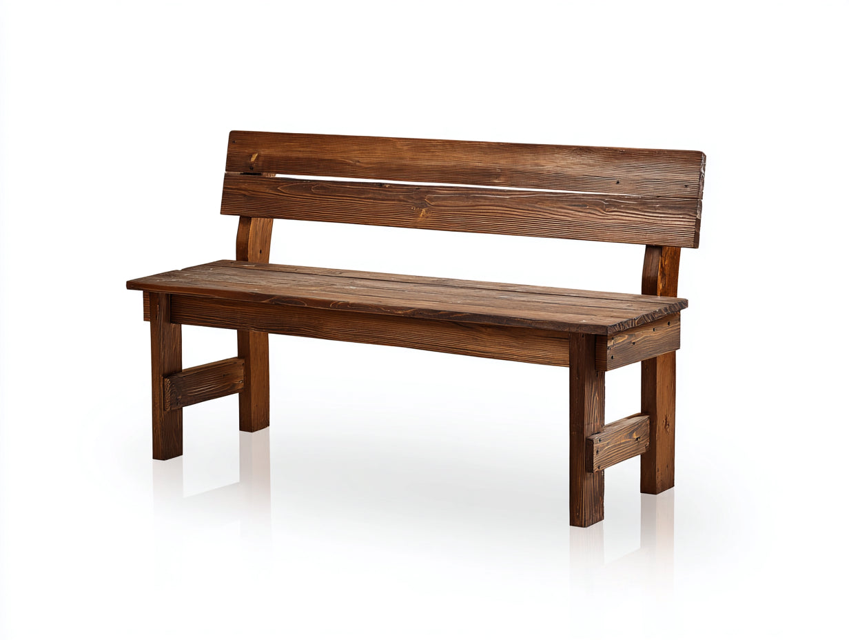 Banc de jardin - bois - 165x47x83 cm - bois brun - rustique