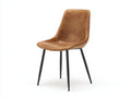 Chaise de salle à manger - cuir synthétique-métal - 53x50x84 cm - marron clair-noir - contemporain