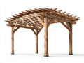 Tonnelle de jardin-Bois-430x340x285 cm-Bois naturel-Traditionnel