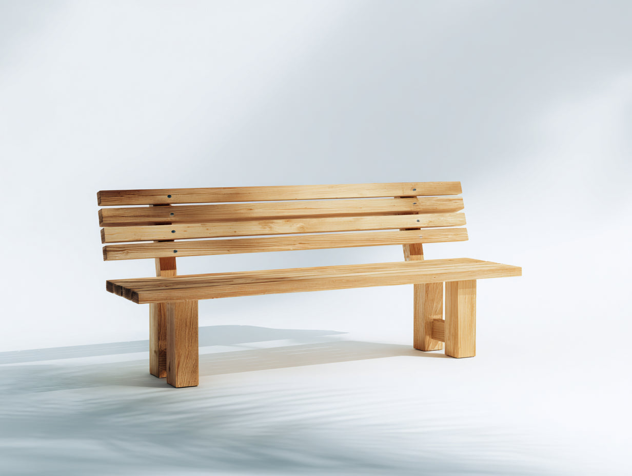 Banc de jardin - bois - 172x46x86 cm - bois clair - rustique